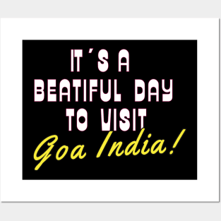 Goa India. White text. Gift ideas for the travel enthusiast. Posters and Art